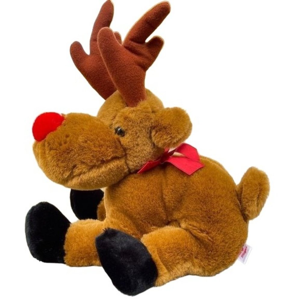 Mary Meyer Rudolph Reindeer Plush Stuffed Animal Brown Holiday Decor Toy 11 in